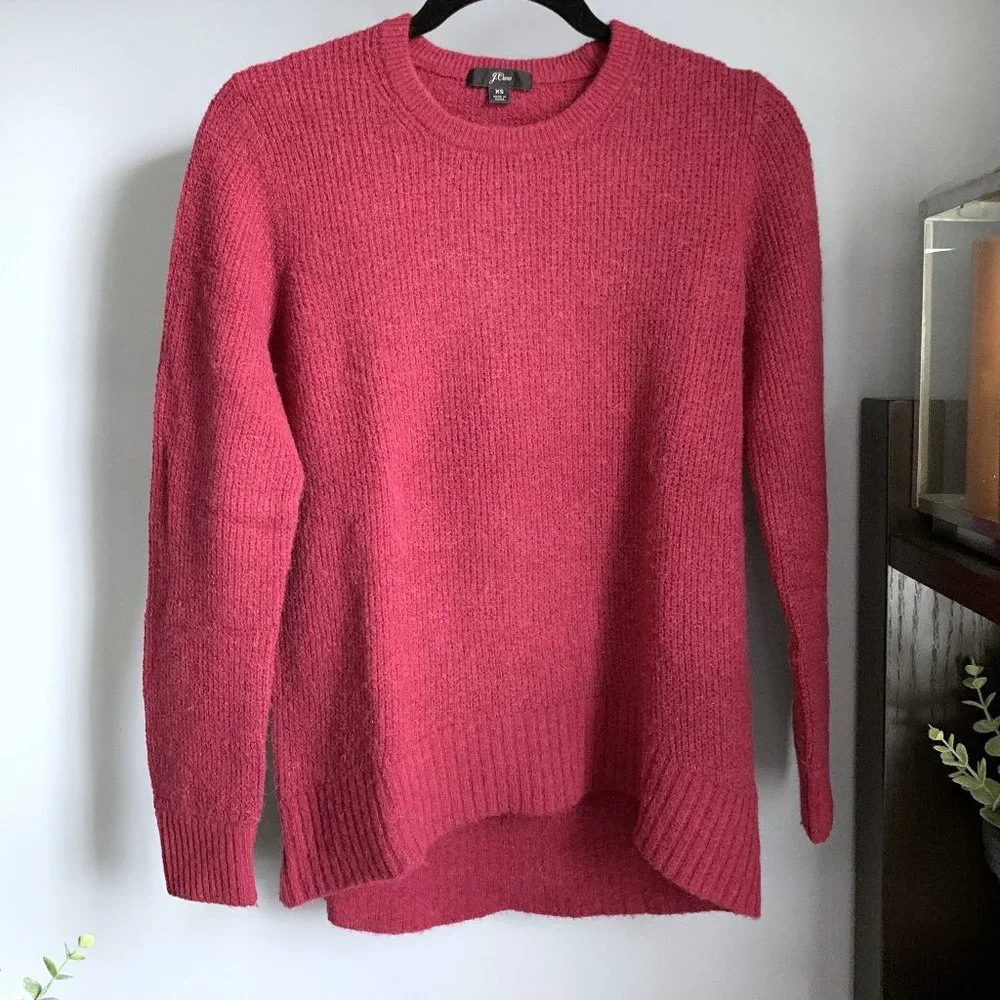 J. Crew Wool Alpaca Sweater (Maroon) XS